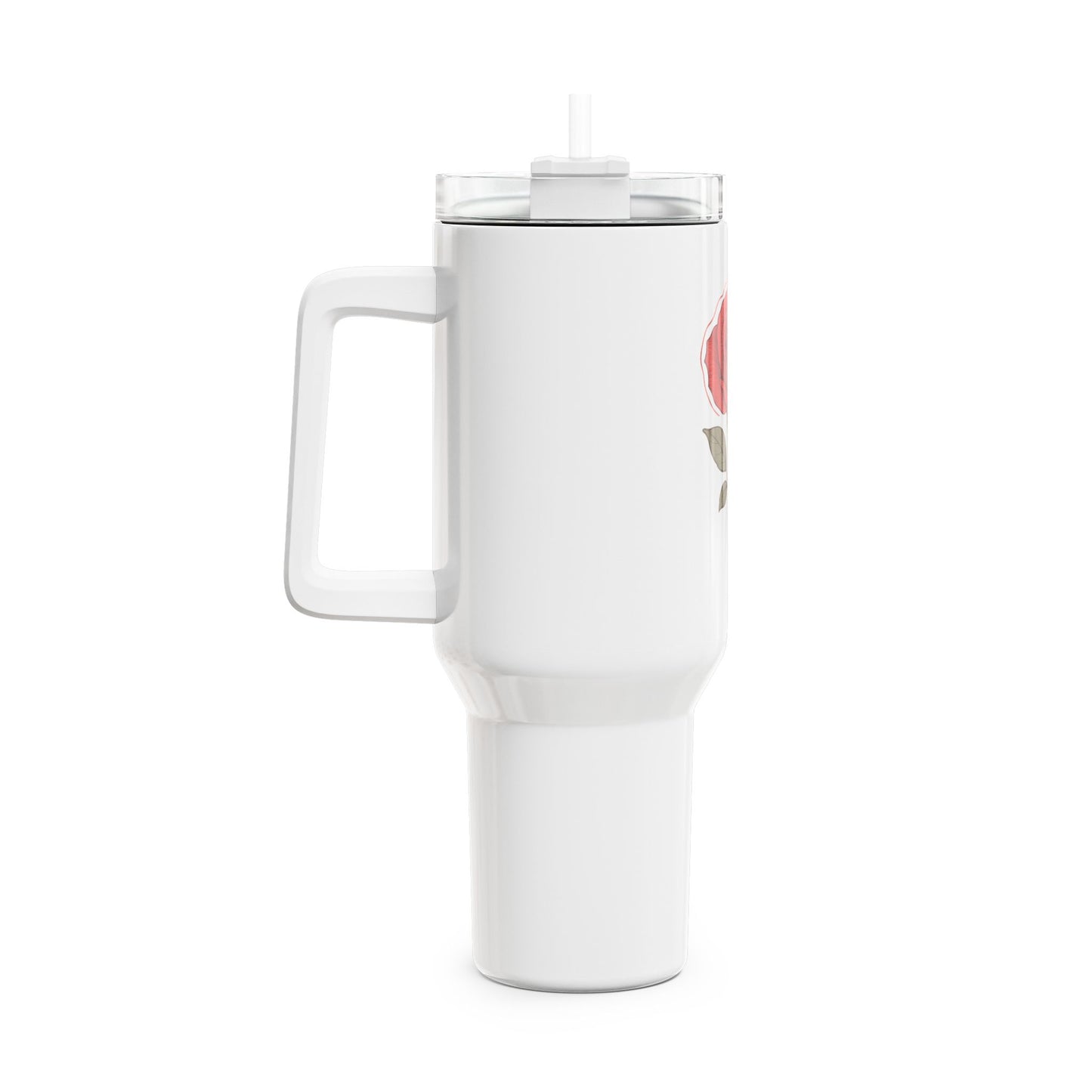 Elegant Floral Tumbler, 40oz Rose Design