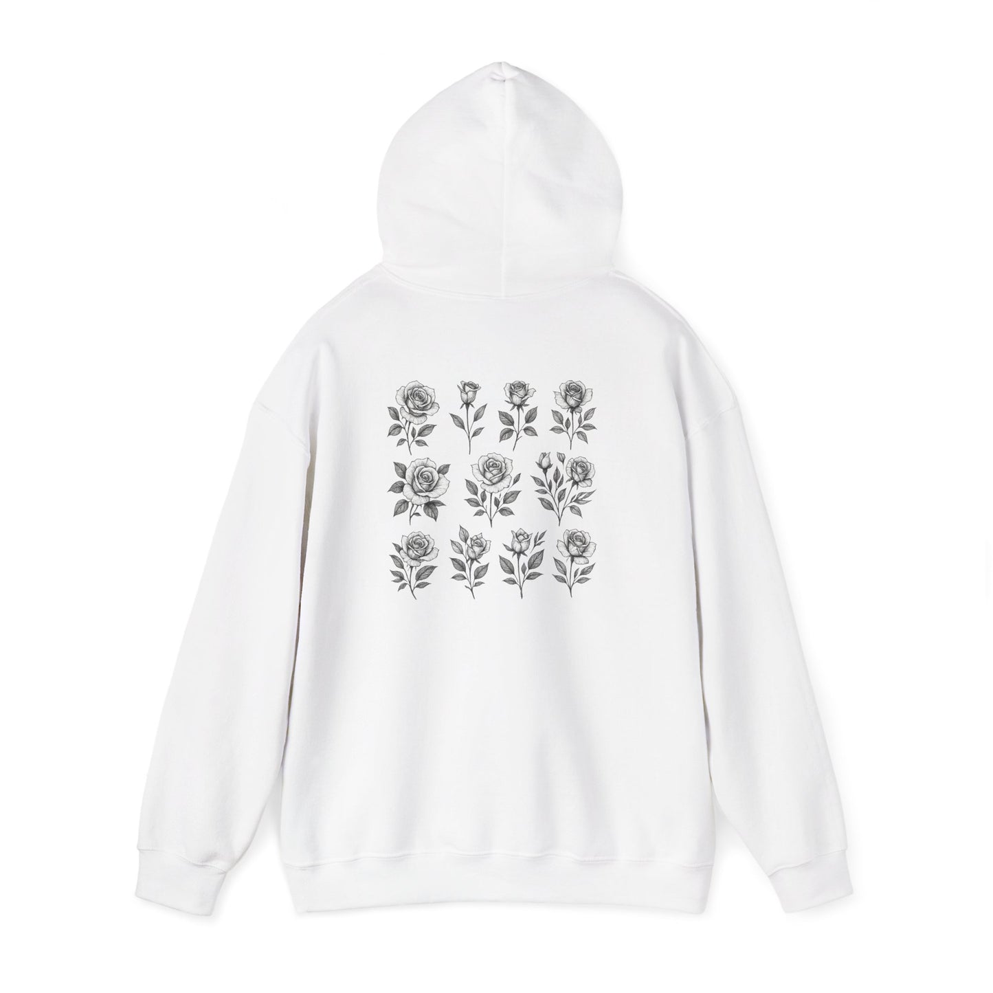 Floral Rose Grid Hoodie — Rose Grid Floral Hooded Sweatshirt