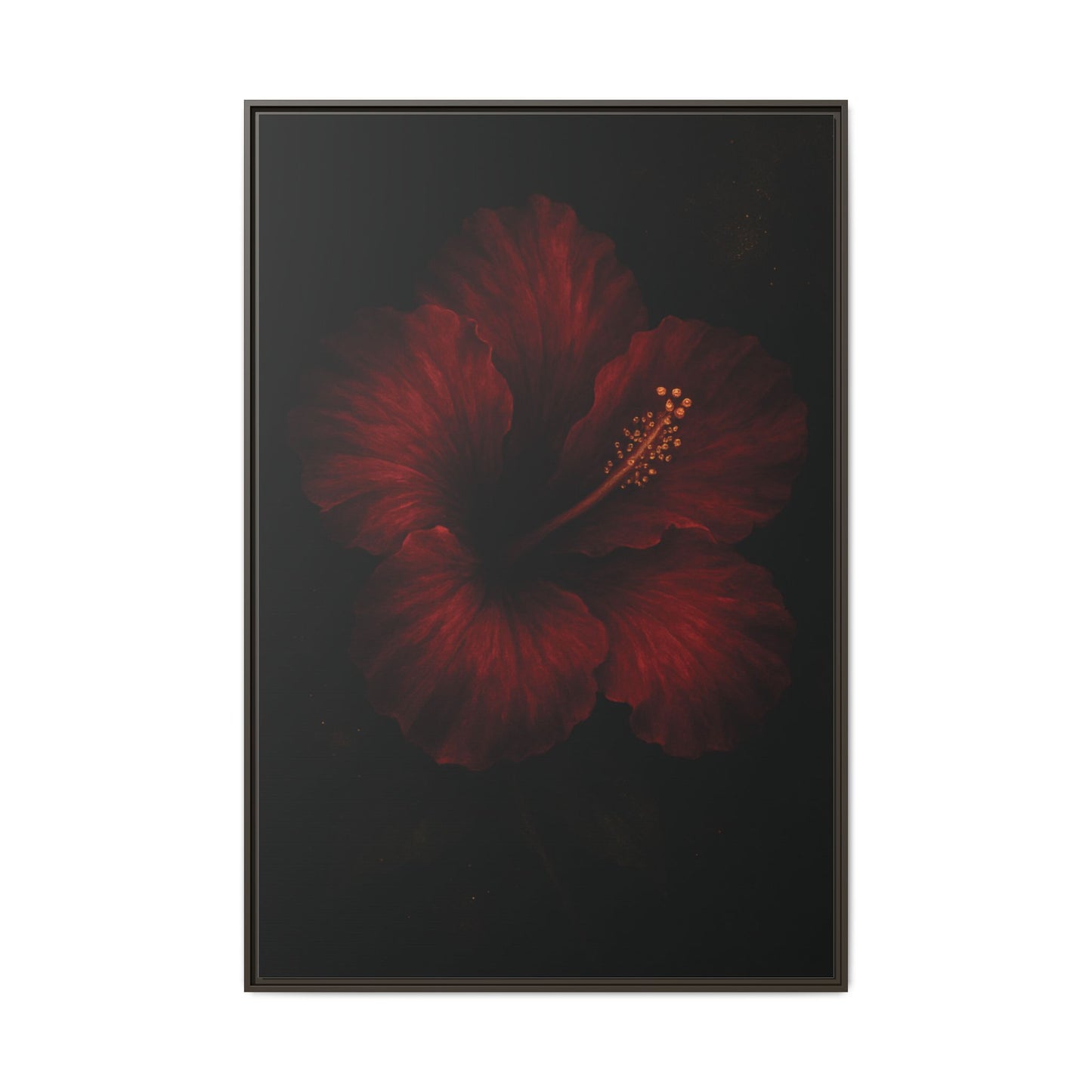 Canvas Wall Art - Red Rose Black Themed