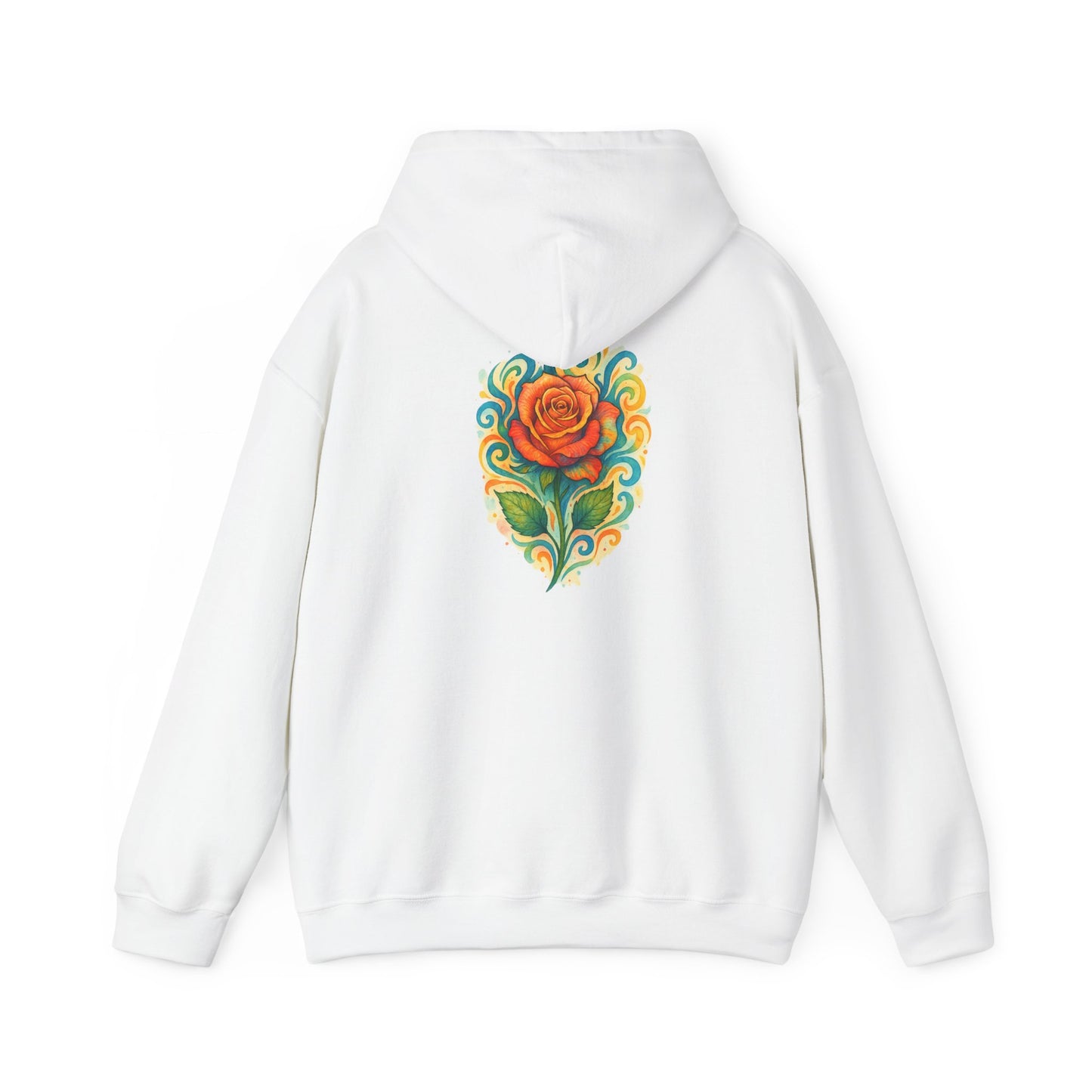 Hoodie — Vibrant Rose Heart Back Print