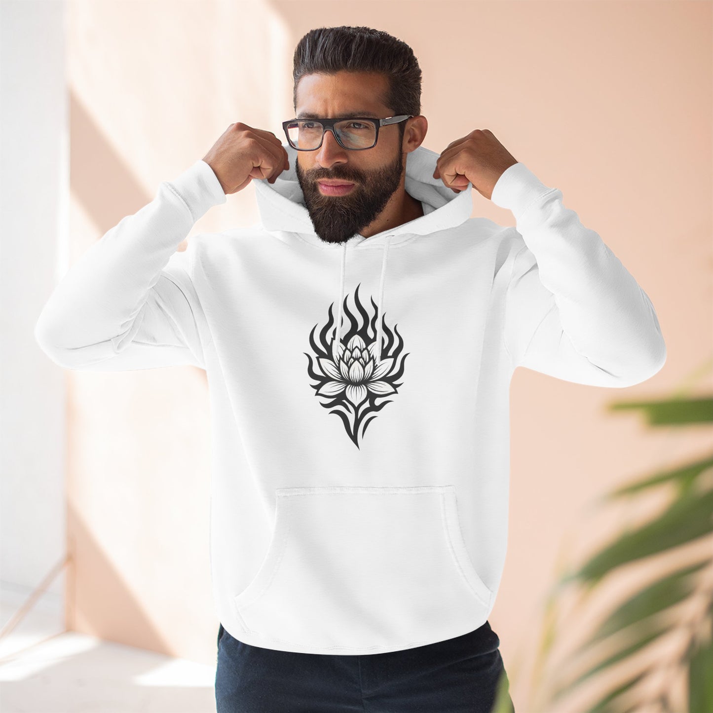 Fleece Hoodie - Floral Design
