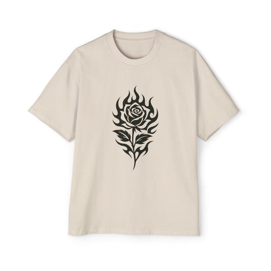 Oversized Tee with Flower Design