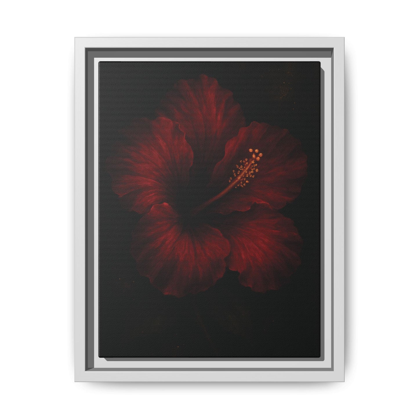 Canvas Wall Art - Red Rose Black Themed