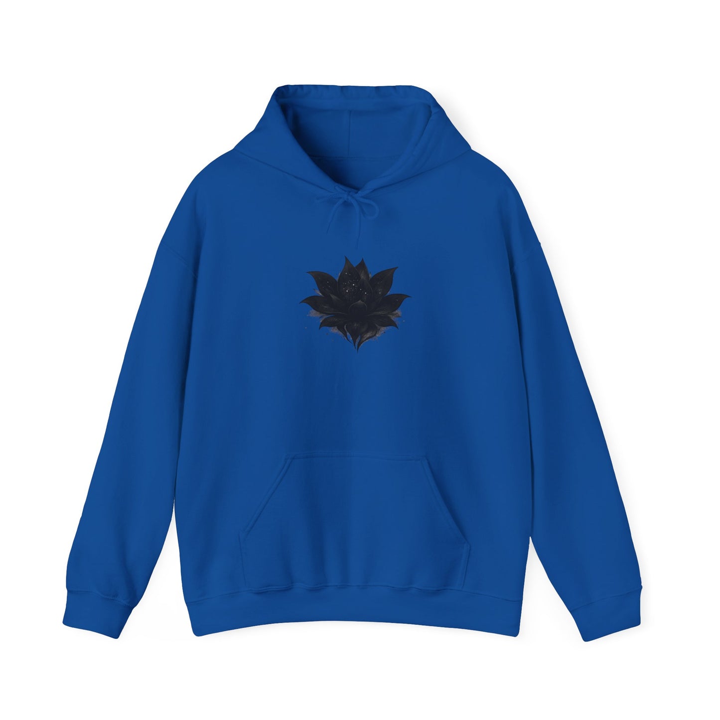 Black Maple Leaf Minimal Hoodie — Nature-Inspired Casual Sweatshirt