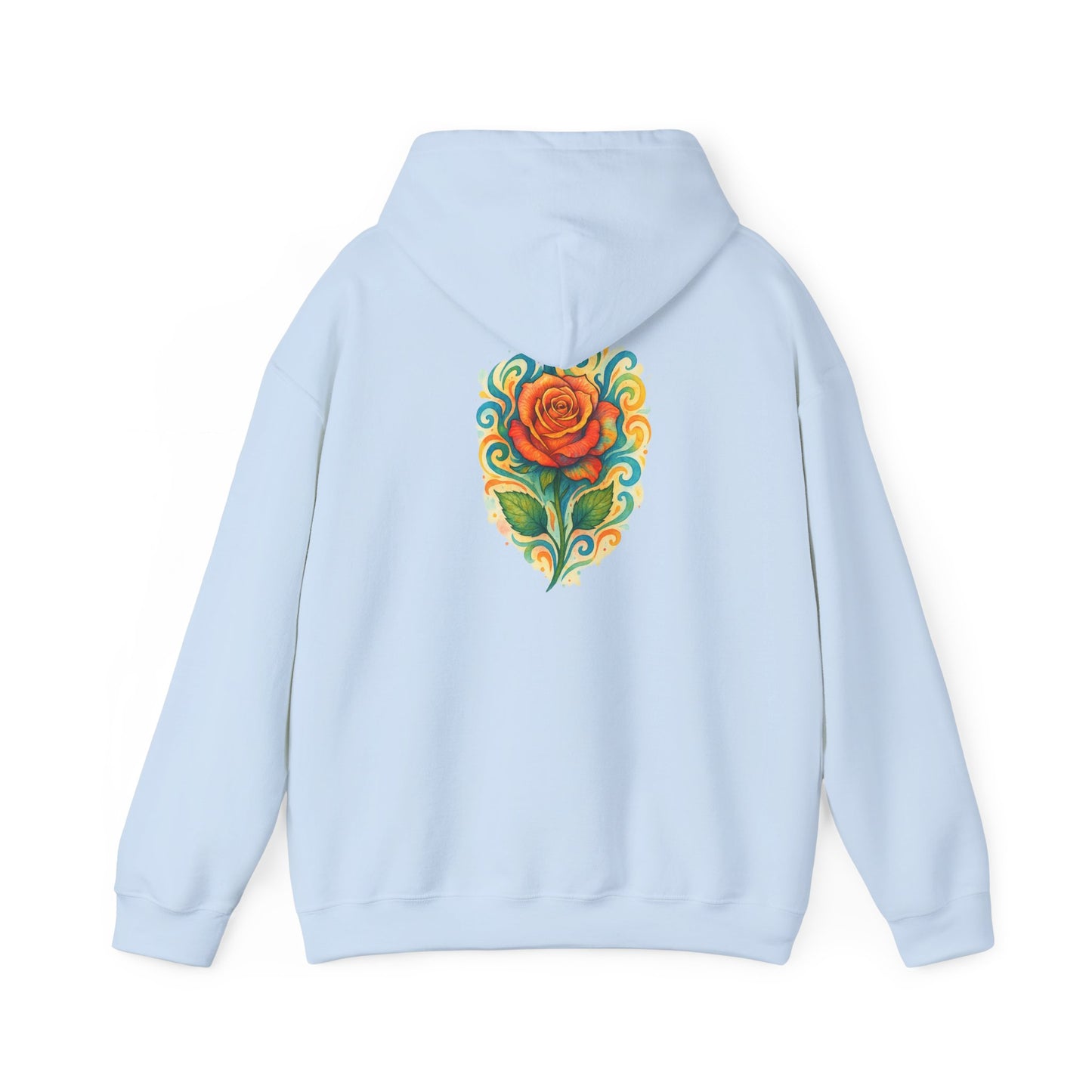 Hoodie — Vibrant Rose Heart Back Print