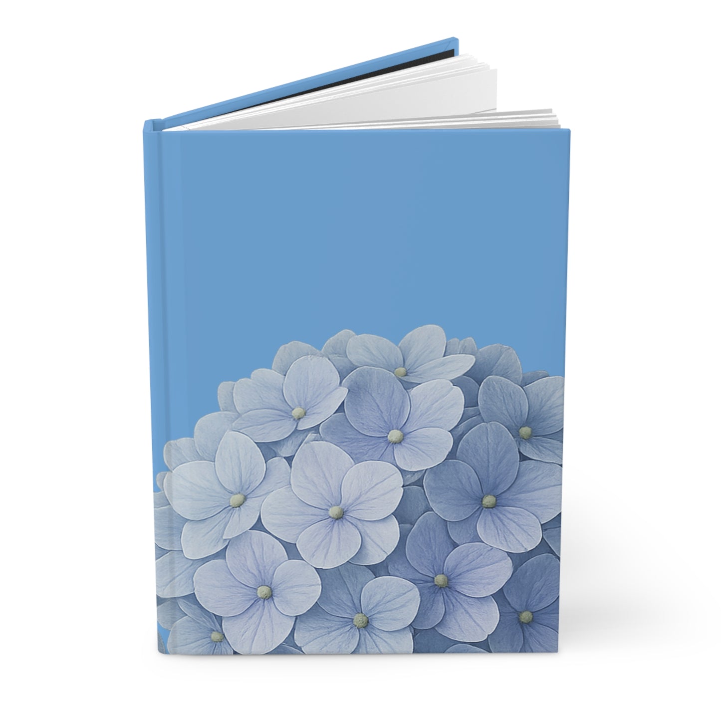 Hardcover Journal Matte Blue Flowers Notebook